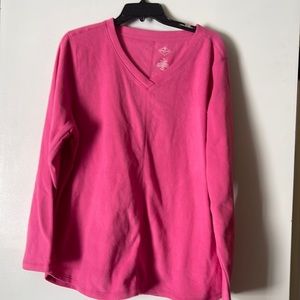 Pink fleece pullover